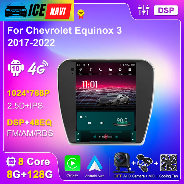 ICENAVI Car Radio Tesla Style Multimedia Player For Chevrolet Equinox 3 2017-2022