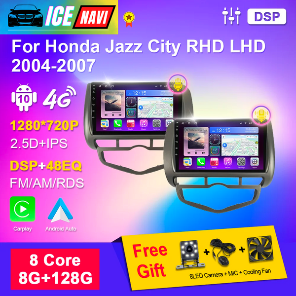 ICENAVI Multimedia Android 10 2din Stereo Car Radio for HONDA JAZZ City 2004-2007