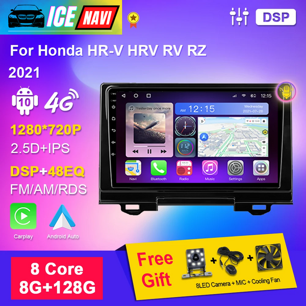 JUSTNAVI Multimedia Carplay Car Radio Player Android 10 For Honda HR-V RV RZ 2021