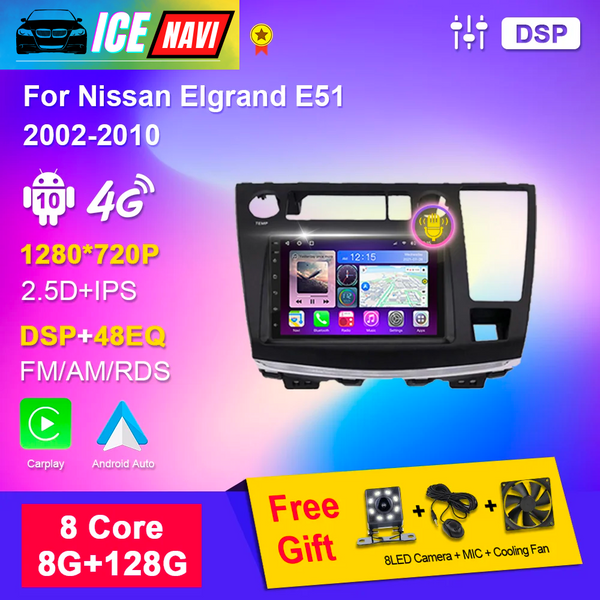 ICENAVI 7 Inch Multimedia Navigation Video Player for Nissan Elgrand E51 2002-2010