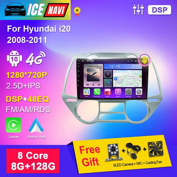 ICENAVI Android 10 Navi Stereo Multimedia Player for Hyundai I20 2008-2014