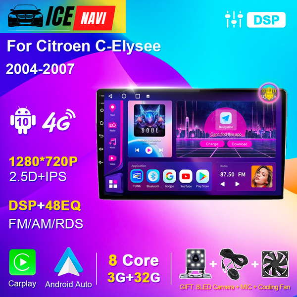 ICENAVI Android 10 Autoradio for Citroen C-Elysee 2004-2007