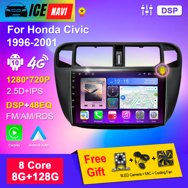 ICENAVI Car Radio Android 2din Autoradio for Honda Civic 1996-2001